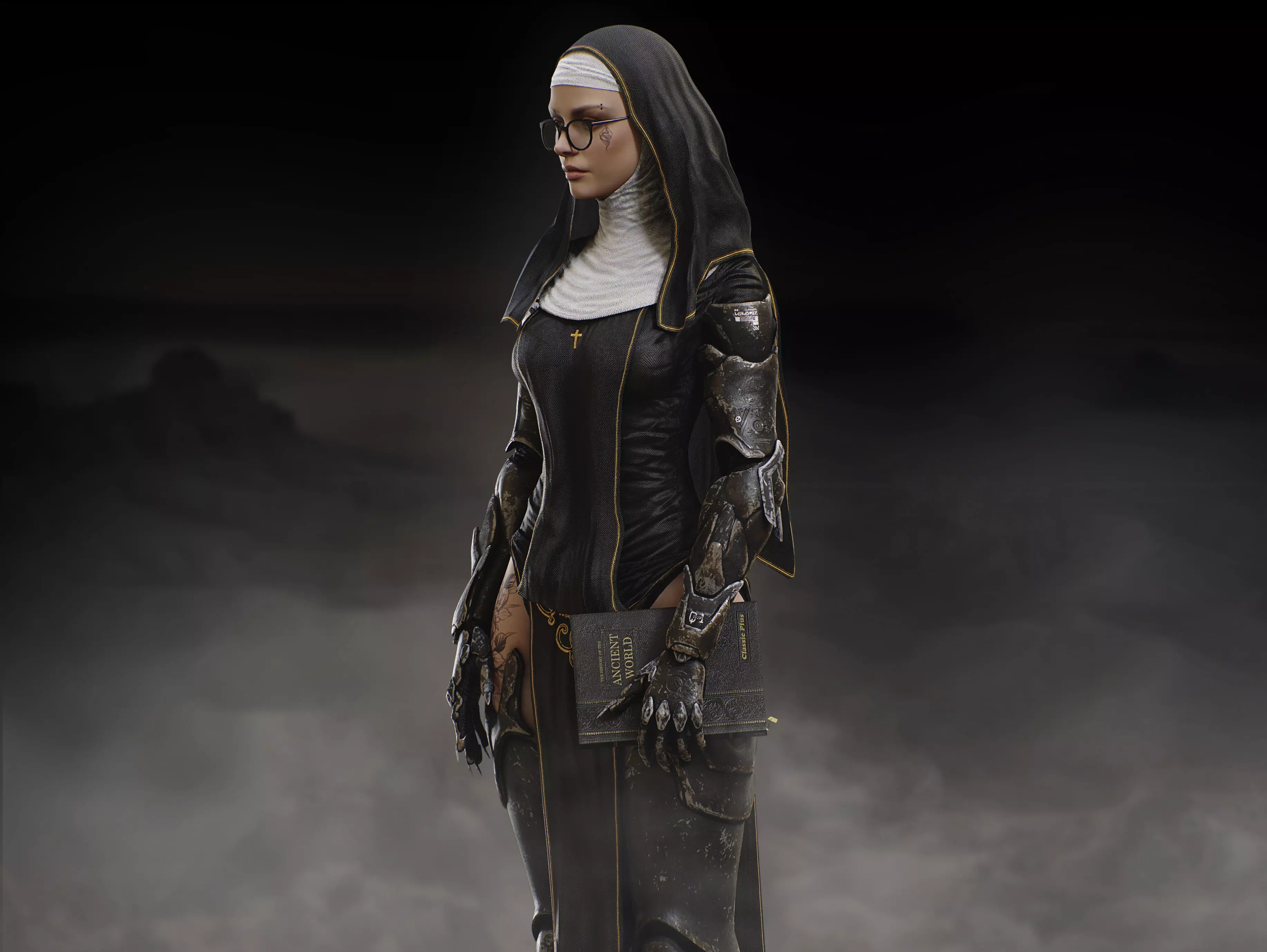 Sci Fi Nun Low-poly 3D model_2