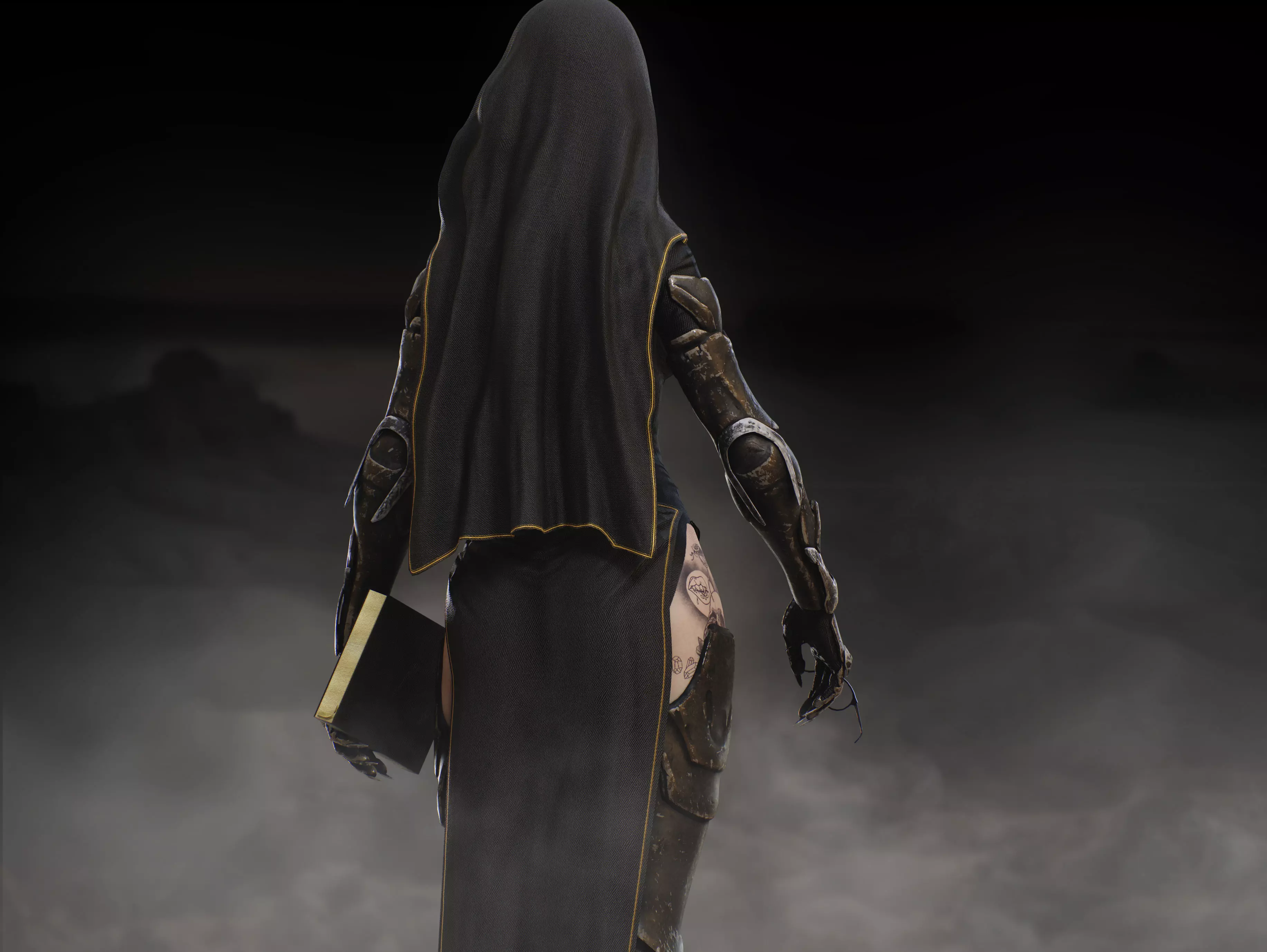 Sci Fi Nun Low-poly 3D model_13
