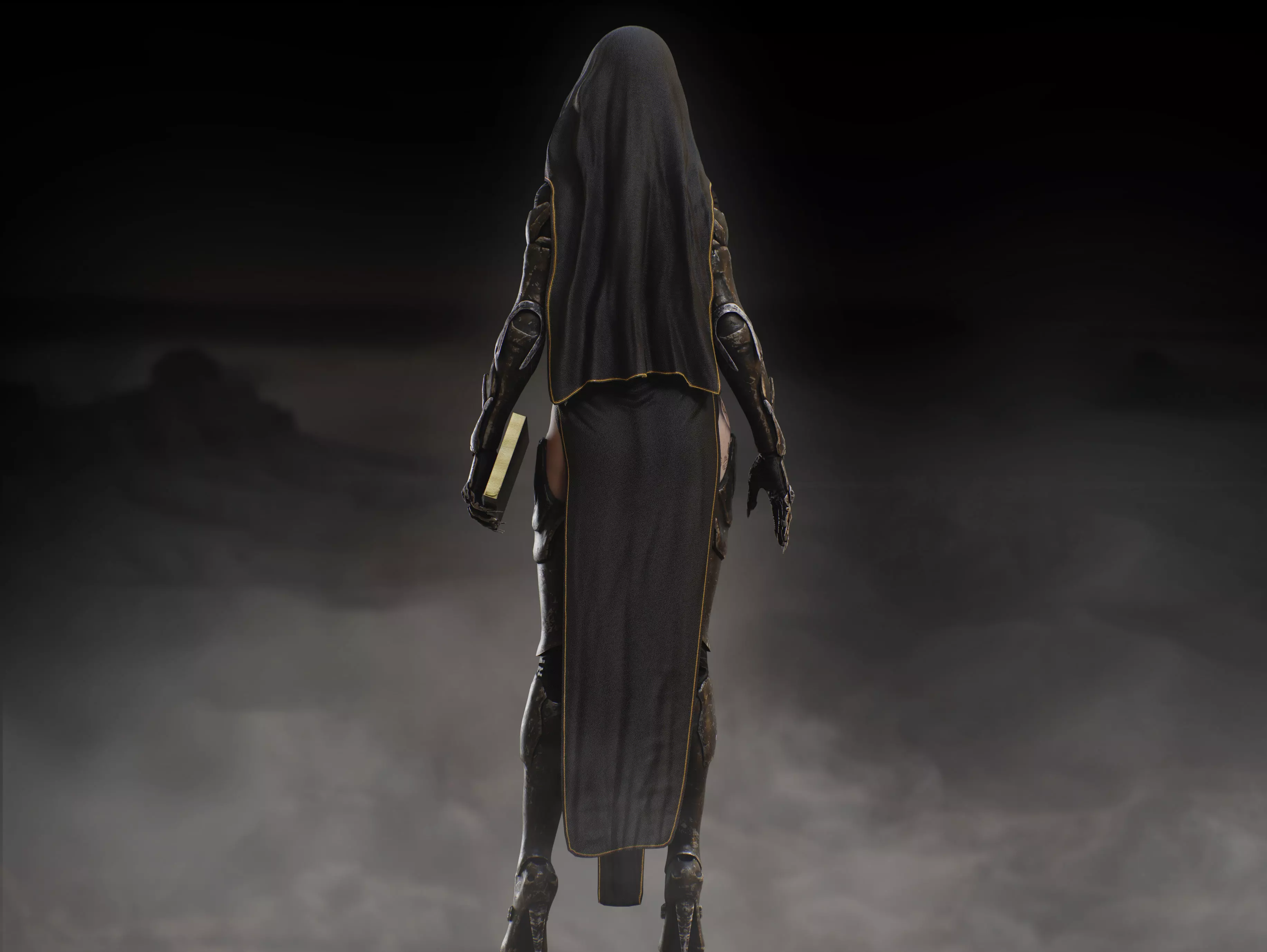 Sci Fi Nun Low-poly 3D model_7
