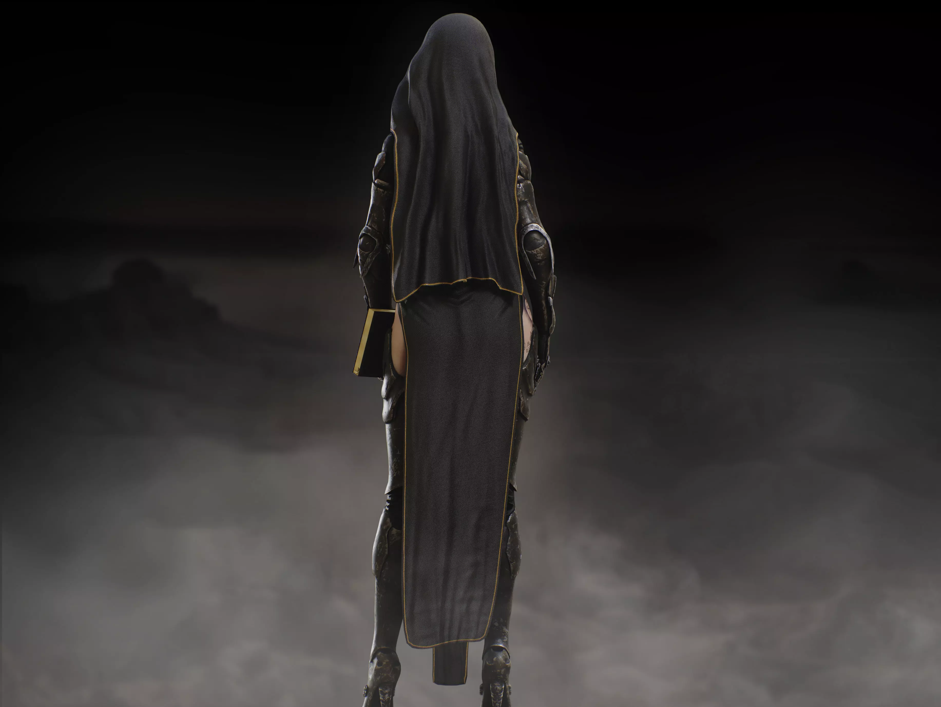 Sci Fi Nun Low-poly 3D model_12