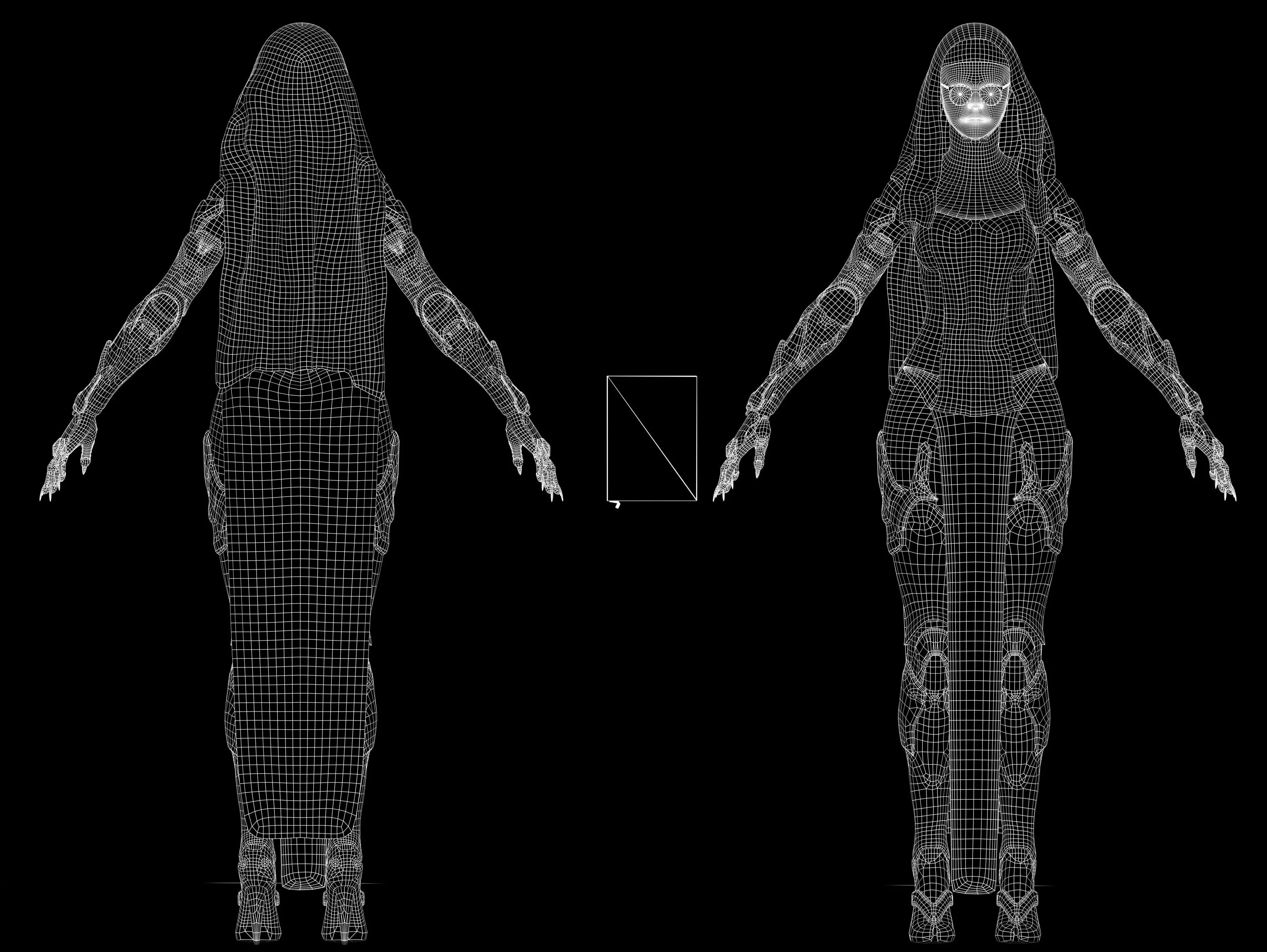 Sci Fi Nun Low-poly 3D model_18
