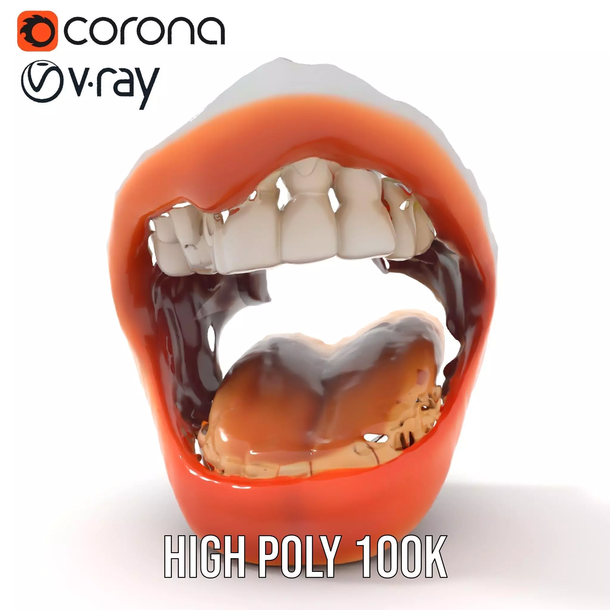 Realistic Human Mouth model pack Low-poly 3D model_7