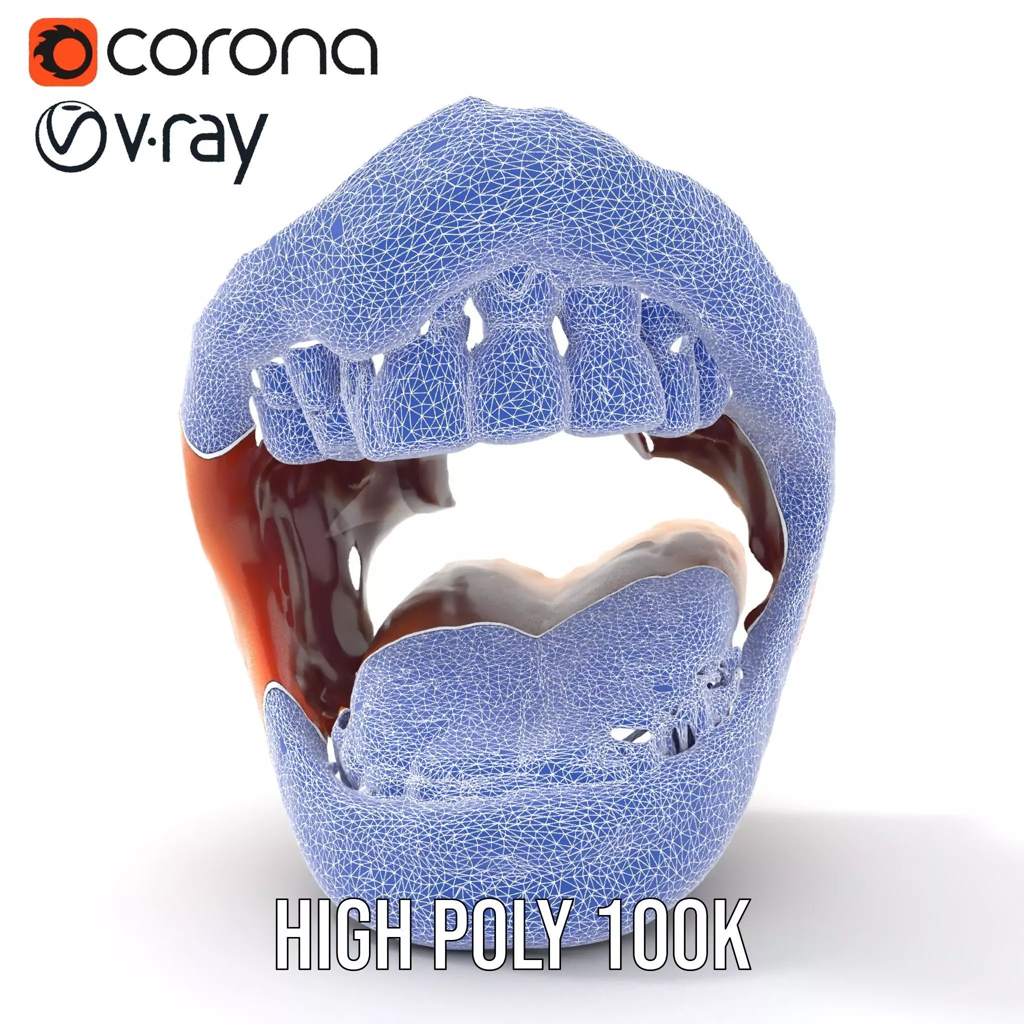 Realistic Human Mouth model pack Low-poly 3D model_32