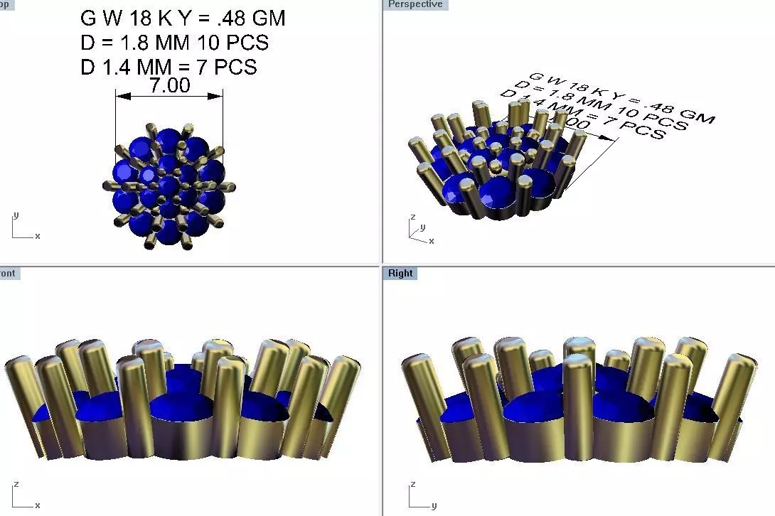 Pacote com 19 brincos cravejados 3D print model_49