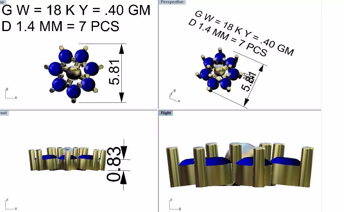 Pacote com 19 brincos cravejados 3D print model_16