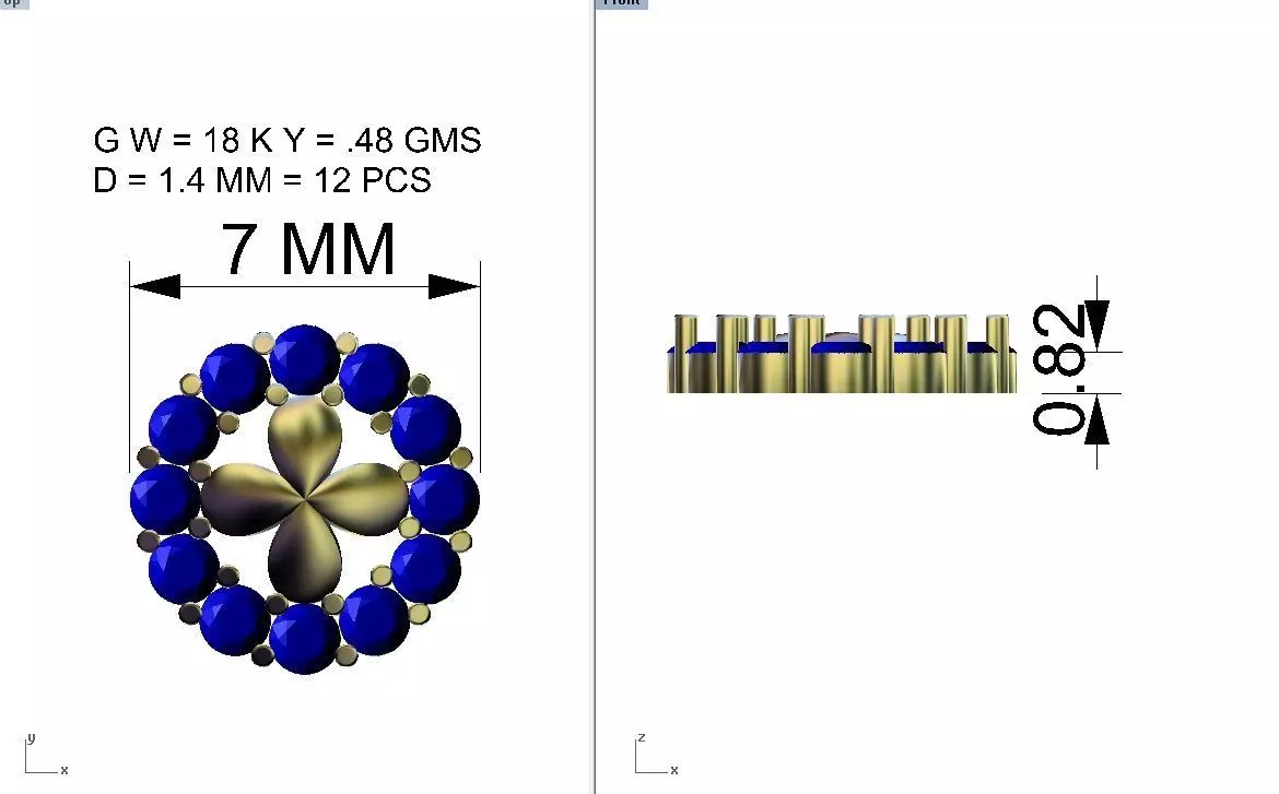 Pacote com 19 brincos cravejados 3D print model_25