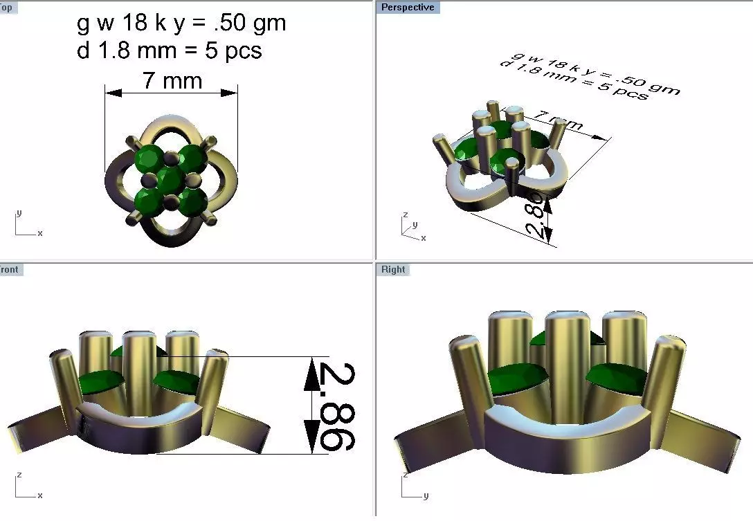 Pacote com 19 brincos cravejados 3D print model_15