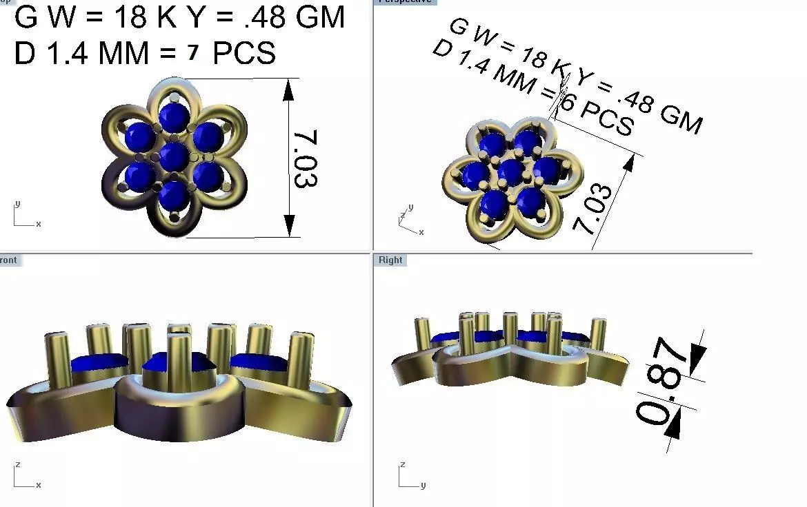 Pacote com 19 brincos cravejados 3D print model_51
