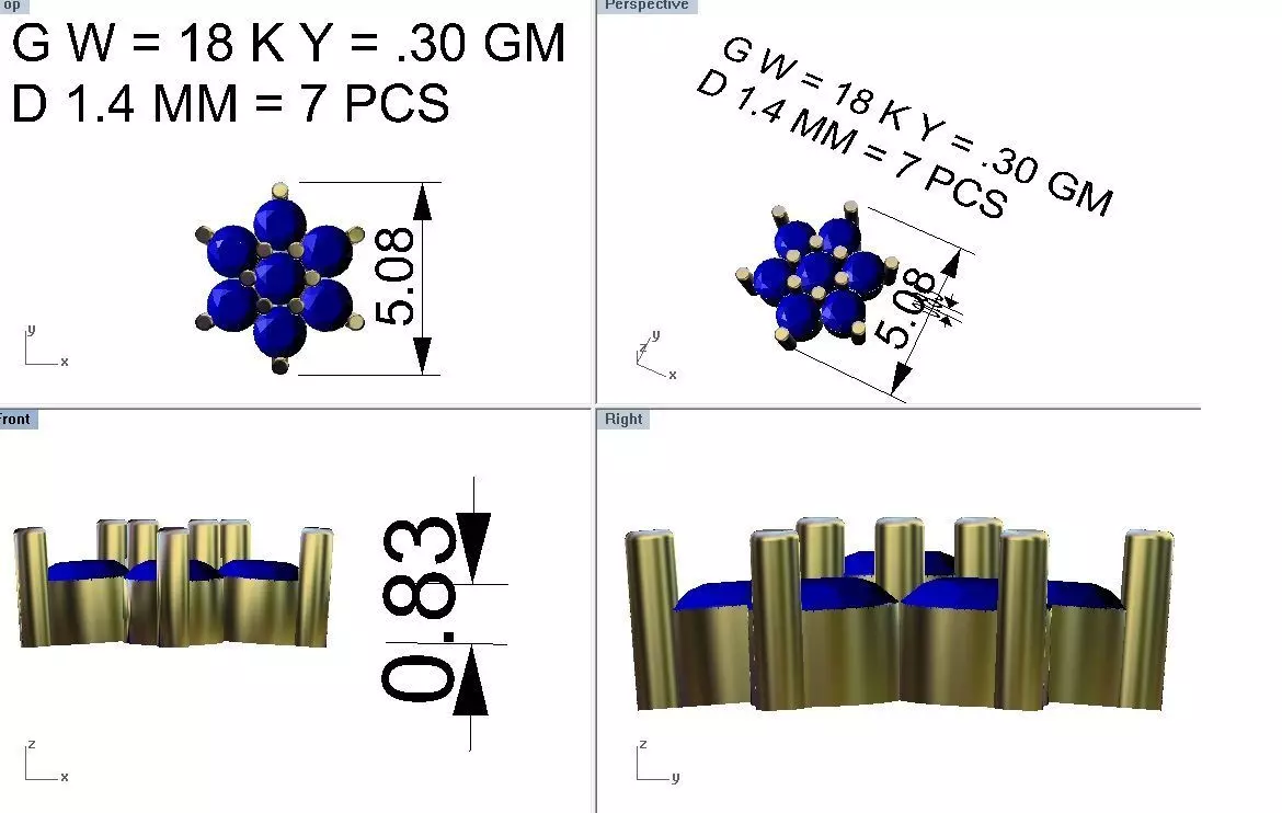 Pacote com 19 brincos cravejados 3D print model_8