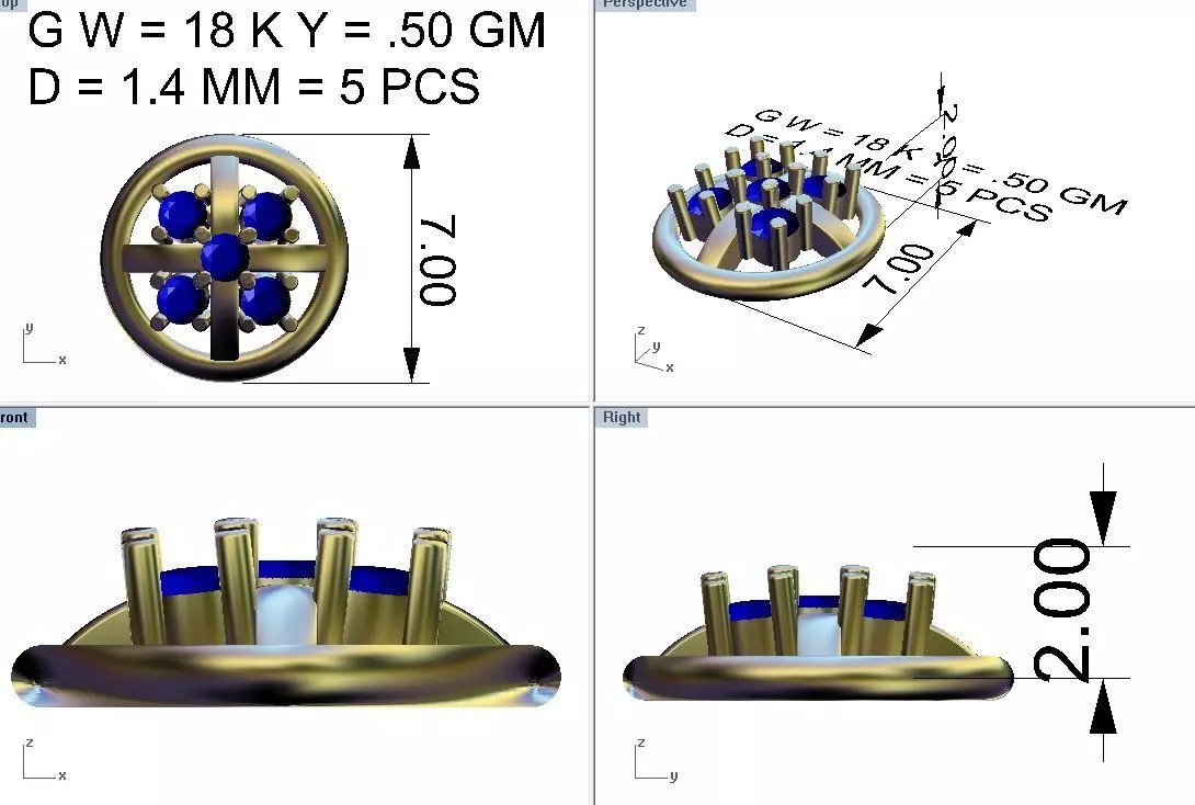 Pacote com 19 brincos cravejados 3D print model_32