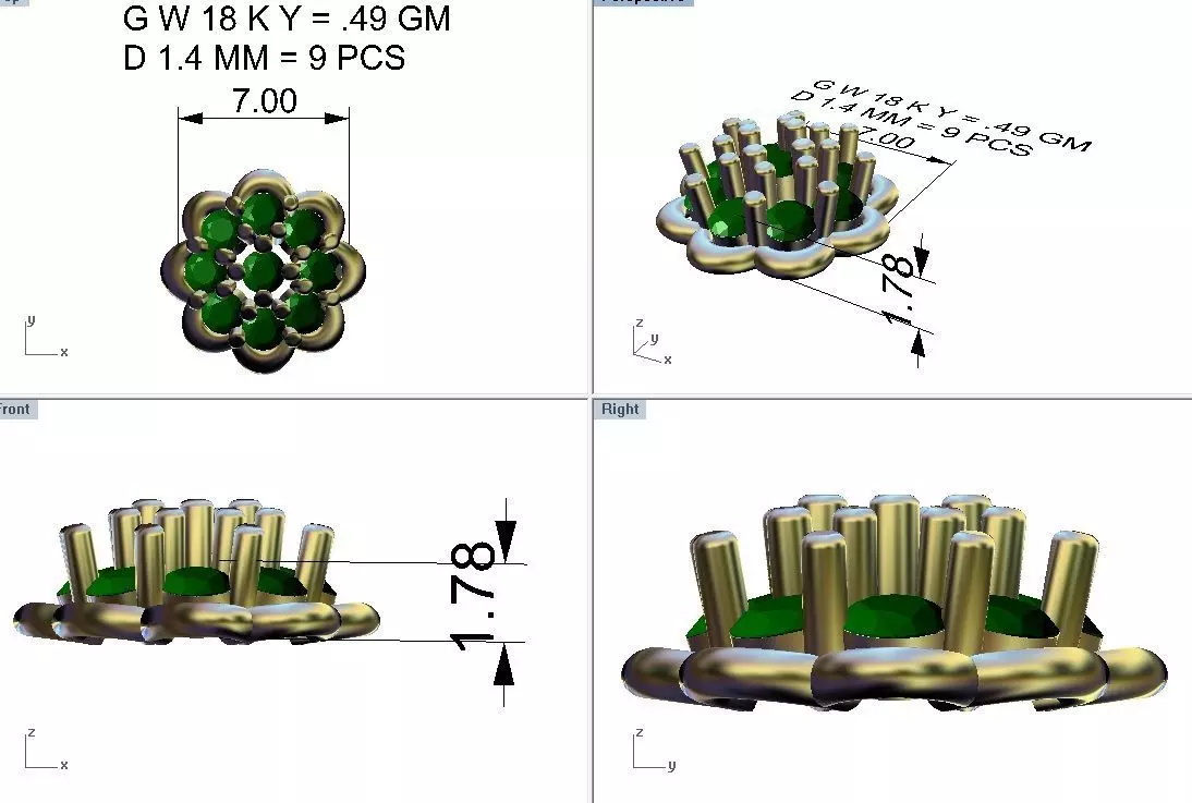 Pacote com 19 brincos cravejados 3D print model_45