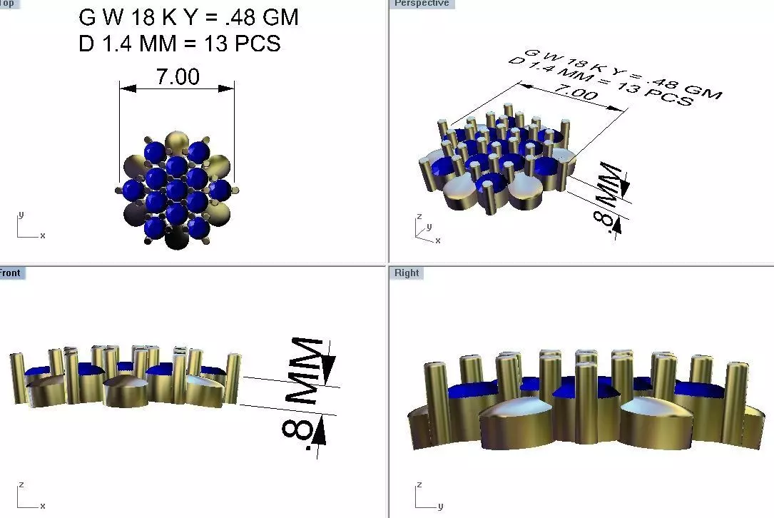 Pacote com 19 brincos cravejados 3D print model_29