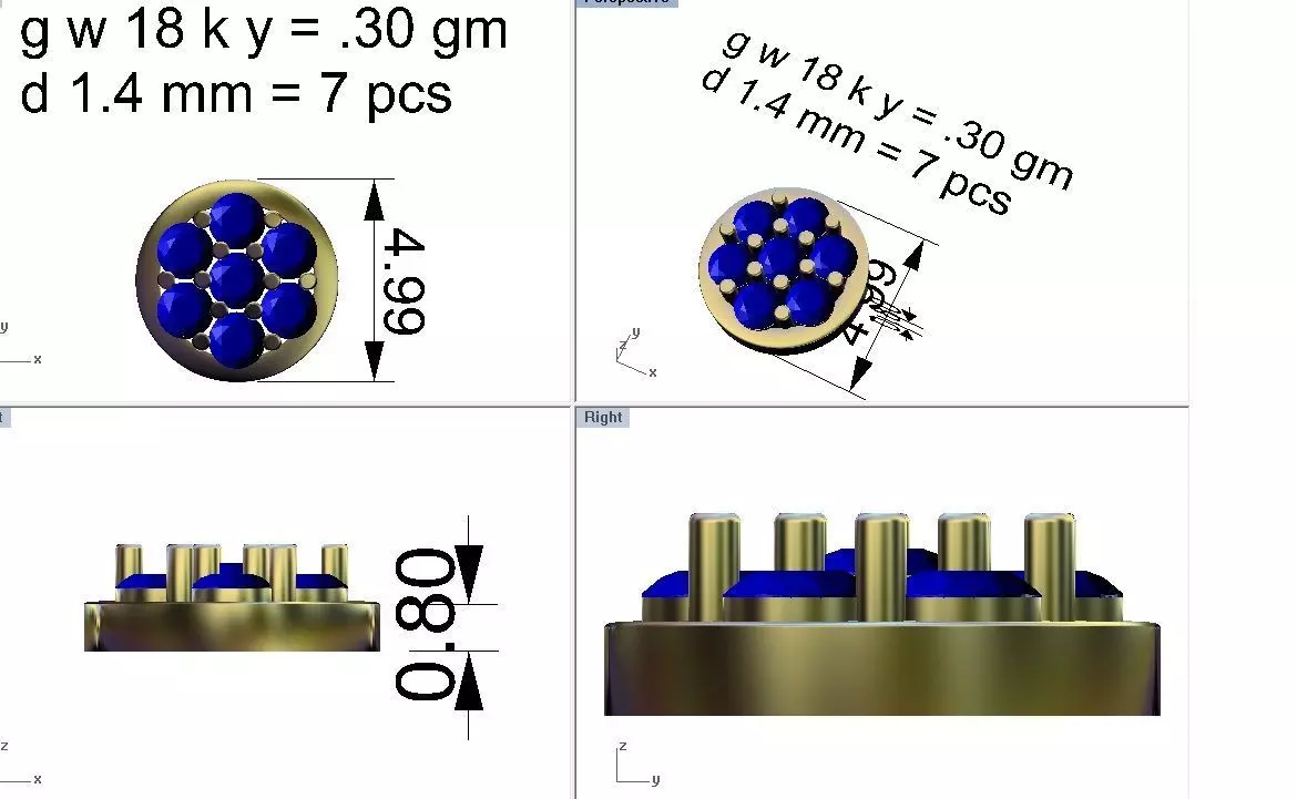 Pacote com 19 brincos cravejados 3D print model_57