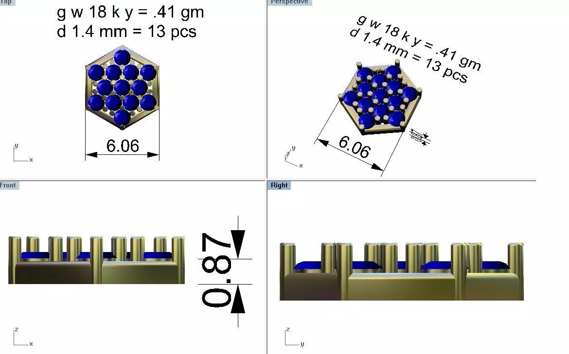 Pacote com 19 brincos cravejados 3D print model_35