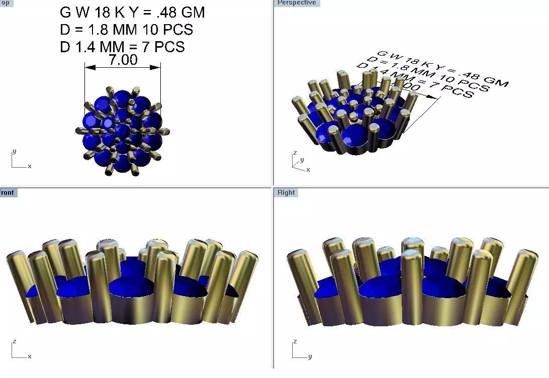 Pacote com 19 brincos cravejados 3D print model_50