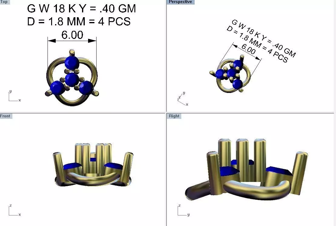 Pacote com 19 brincos cravejados 3D print model_59