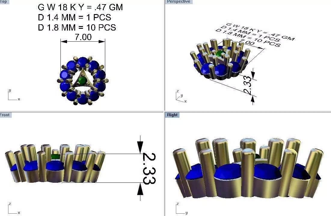Pacote com 19 brincos cravejados 3D print model_39