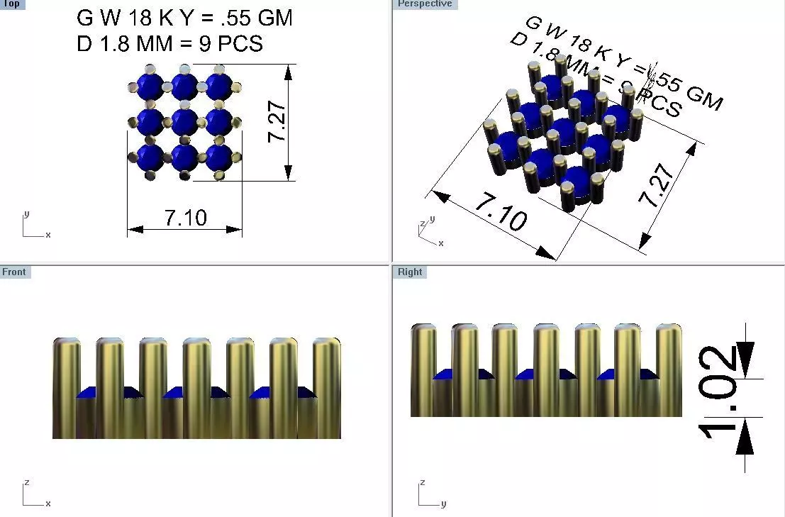 Pacote com 19 brincos cravejados 3D print model_13