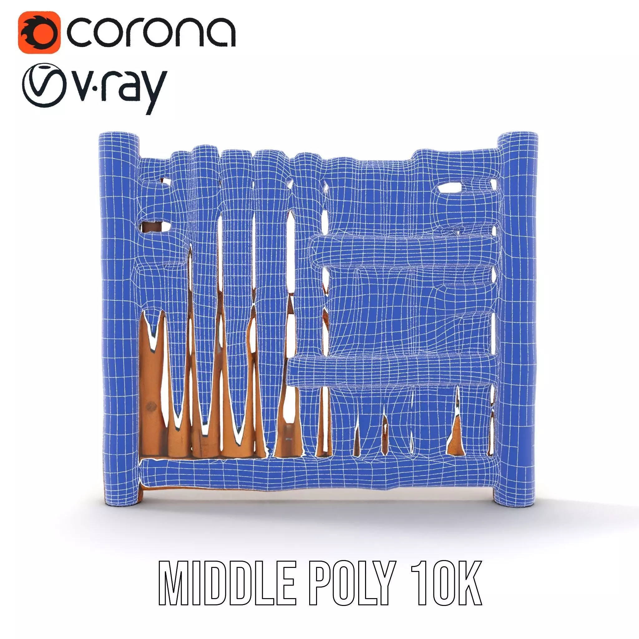 Rustic Wooden Fence model pack Low-poly 3D model_29