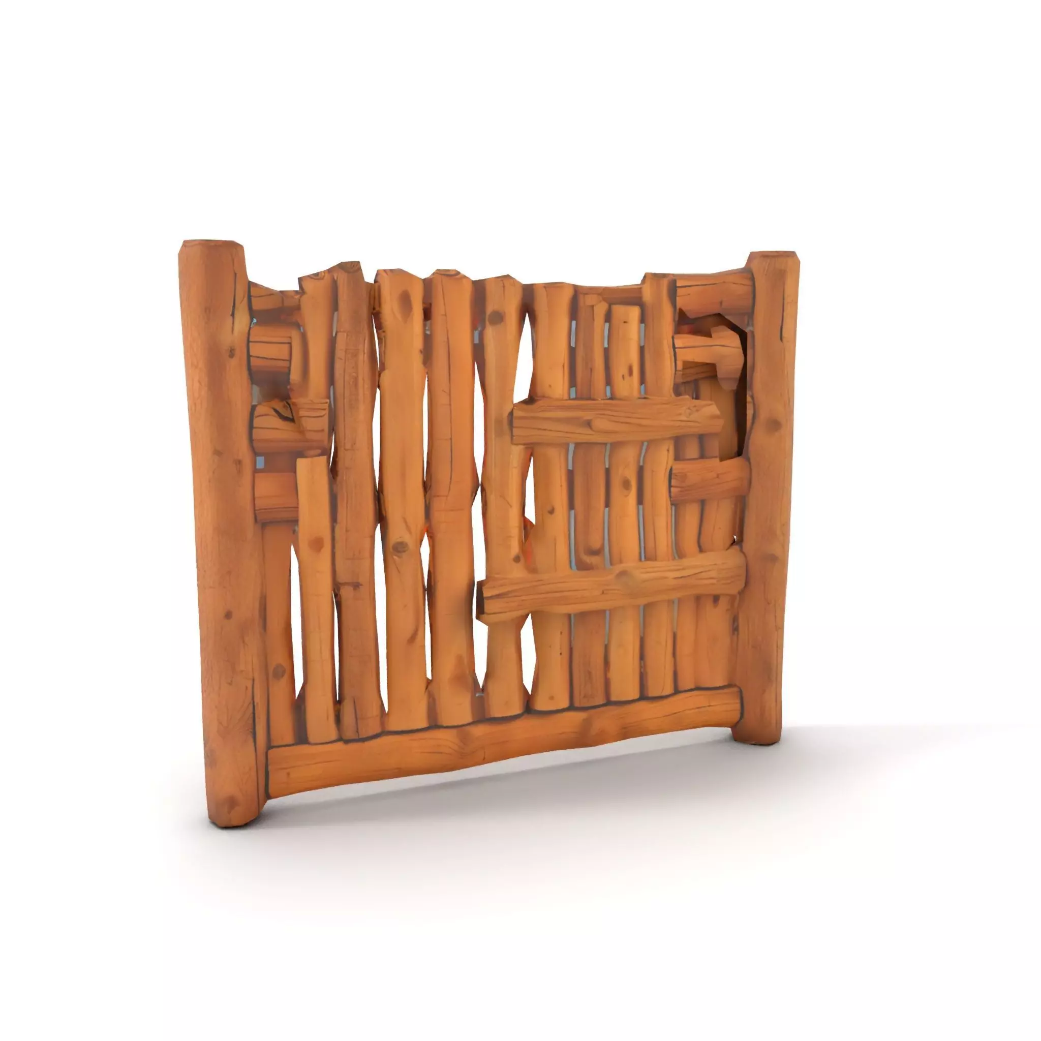 Rustic Wooden Fence model pack Low-poly 3D model_12