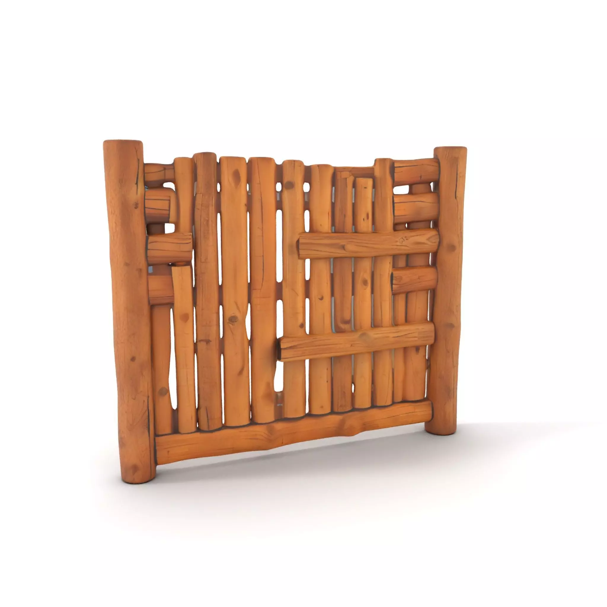 Rustic Wooden Fence model pack Low-poly 3D model_0