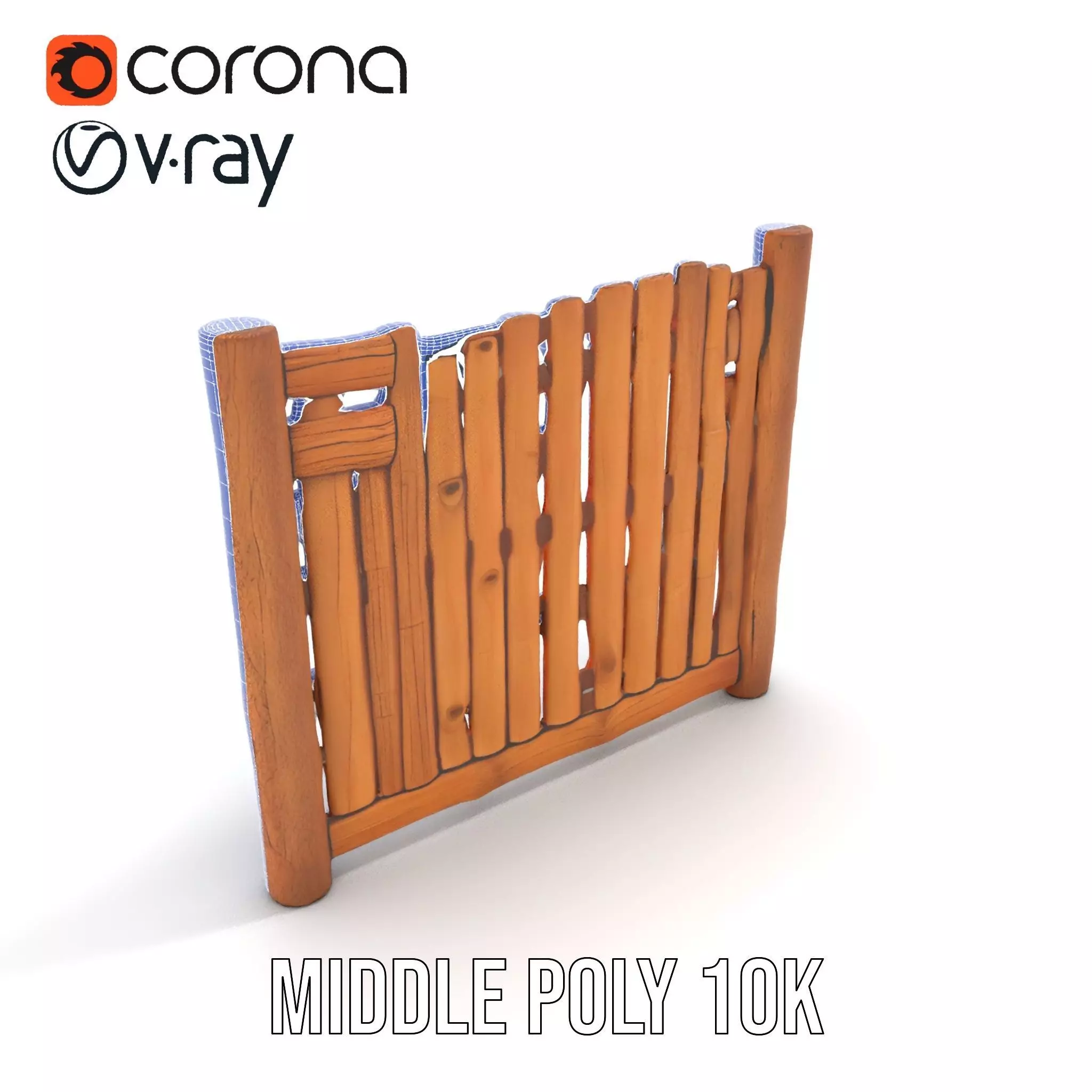 Rustic Wooden Fence model pack Low-poly 3D model_24