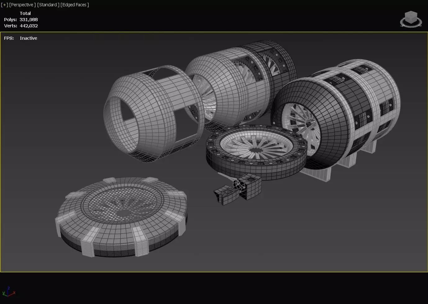 Triple Rim Driven Electric Thrusters - Concept 3D print model_0