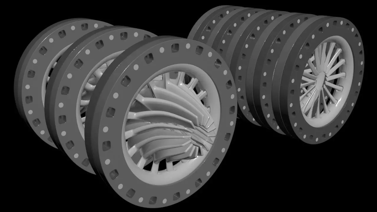 Triple Rim Driven Electric Thrusters - Concept 3D print model_20