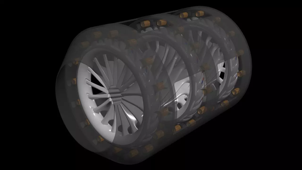 Triple Rim Driven Electric Thrusters - Concept 3D print model_2