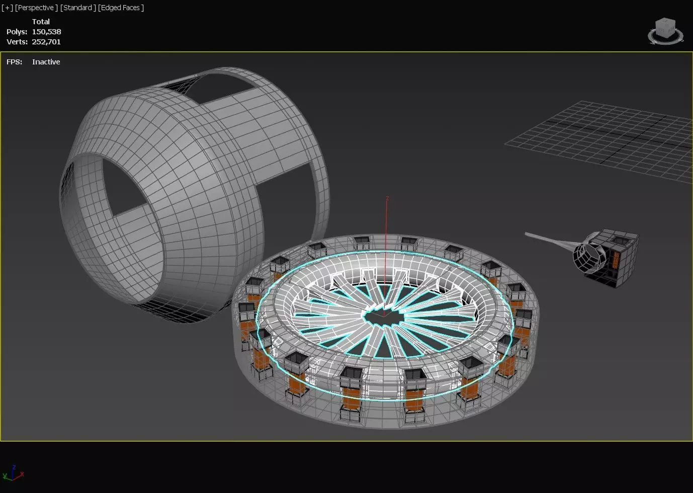 Triple Rim Driven Electric Thrusters - Concept 3D print model_26