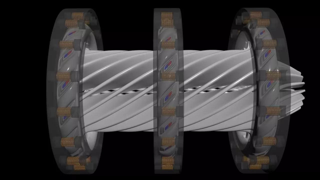 Triple Rim Driven Electric Thrusters - Concept 3D print model_3