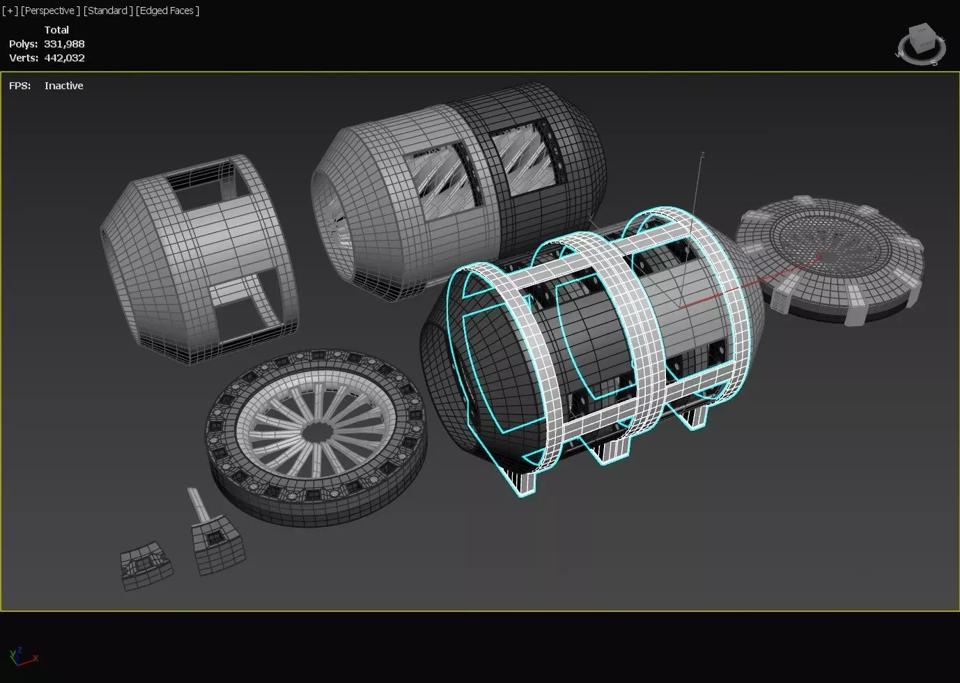 Triple Rim Driven Electric Thrusters - Concept 3D print model_21