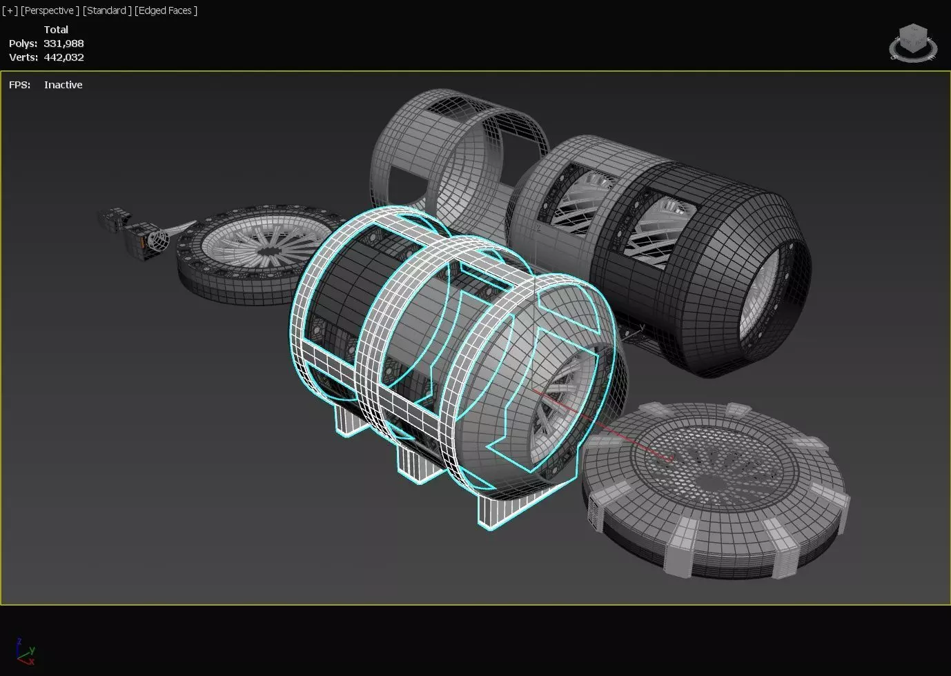 Triple Rim Driven Electric Thrusters - Concept 3D print model_22