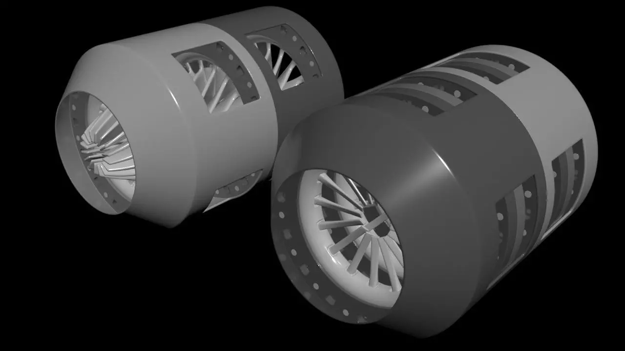 Triple Rim Driven Electric Thrusters - Concept 3D print model_17
