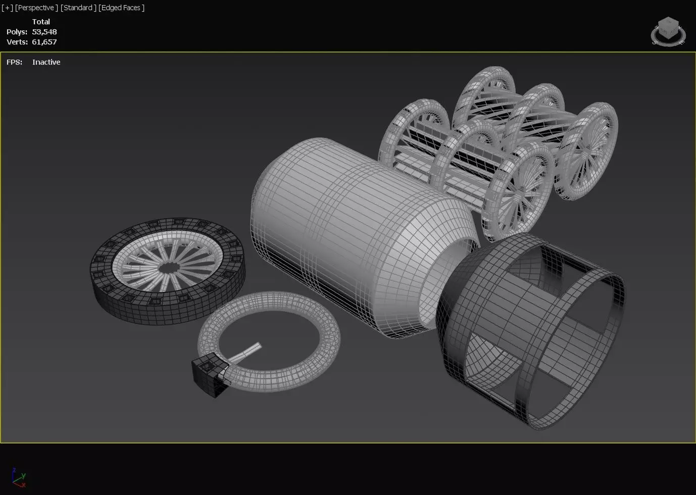 Triple Rim Driven Electric Thrusters - Concept 3D print model_5
