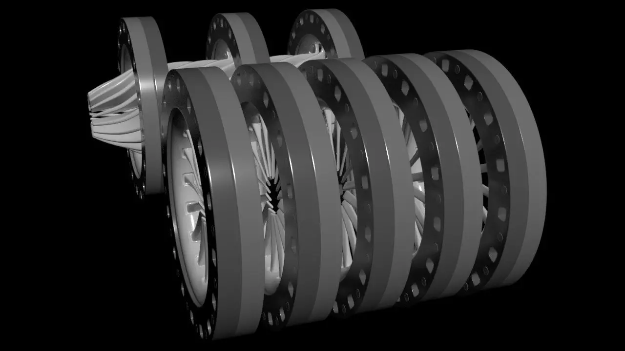 Triple Rim Driven Electric Thrusters - Concept 3D print model_19