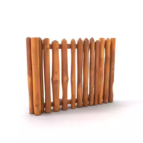 Rustic Wooden Fence model pack Low-poly 3D model