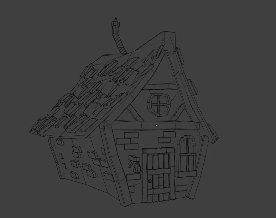 Low Poly House  Low-poly 3D model_4