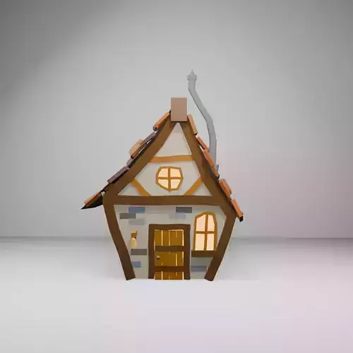 Low Poly House  Low-poly 3D model