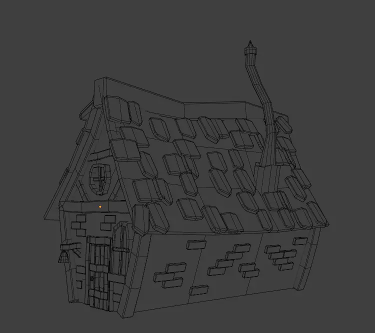Low Poly House  Low-poly 3D model_5