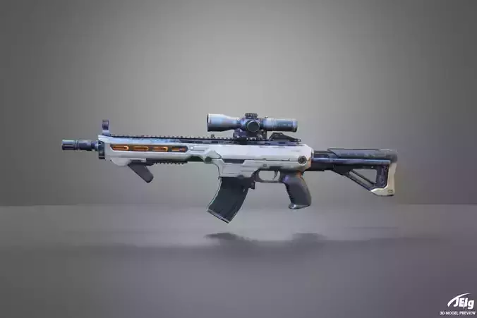 low - poly  sci- fi gun Low-poly 3D model