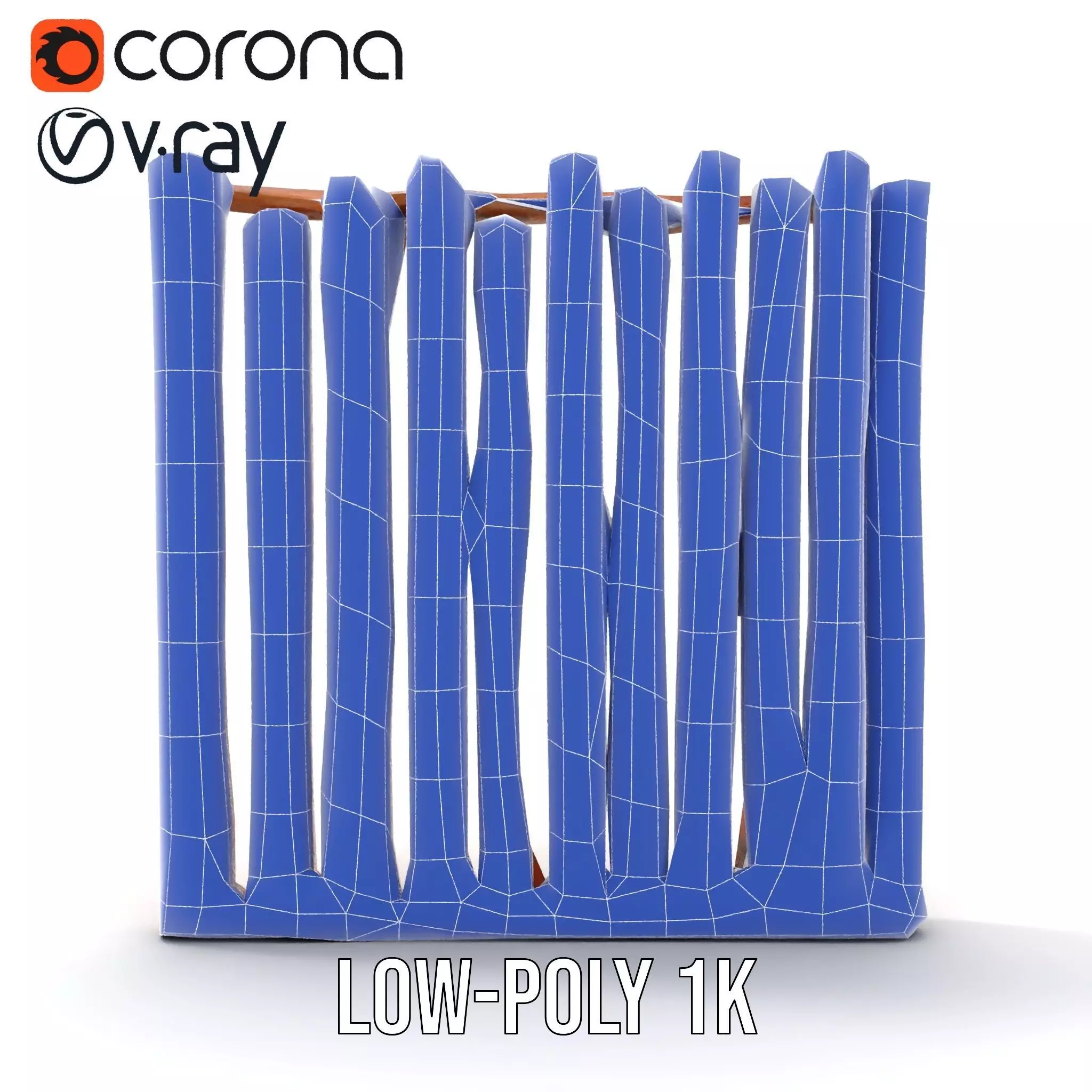 Rustic Wooden Divider model pack Low-poly 3D model_14