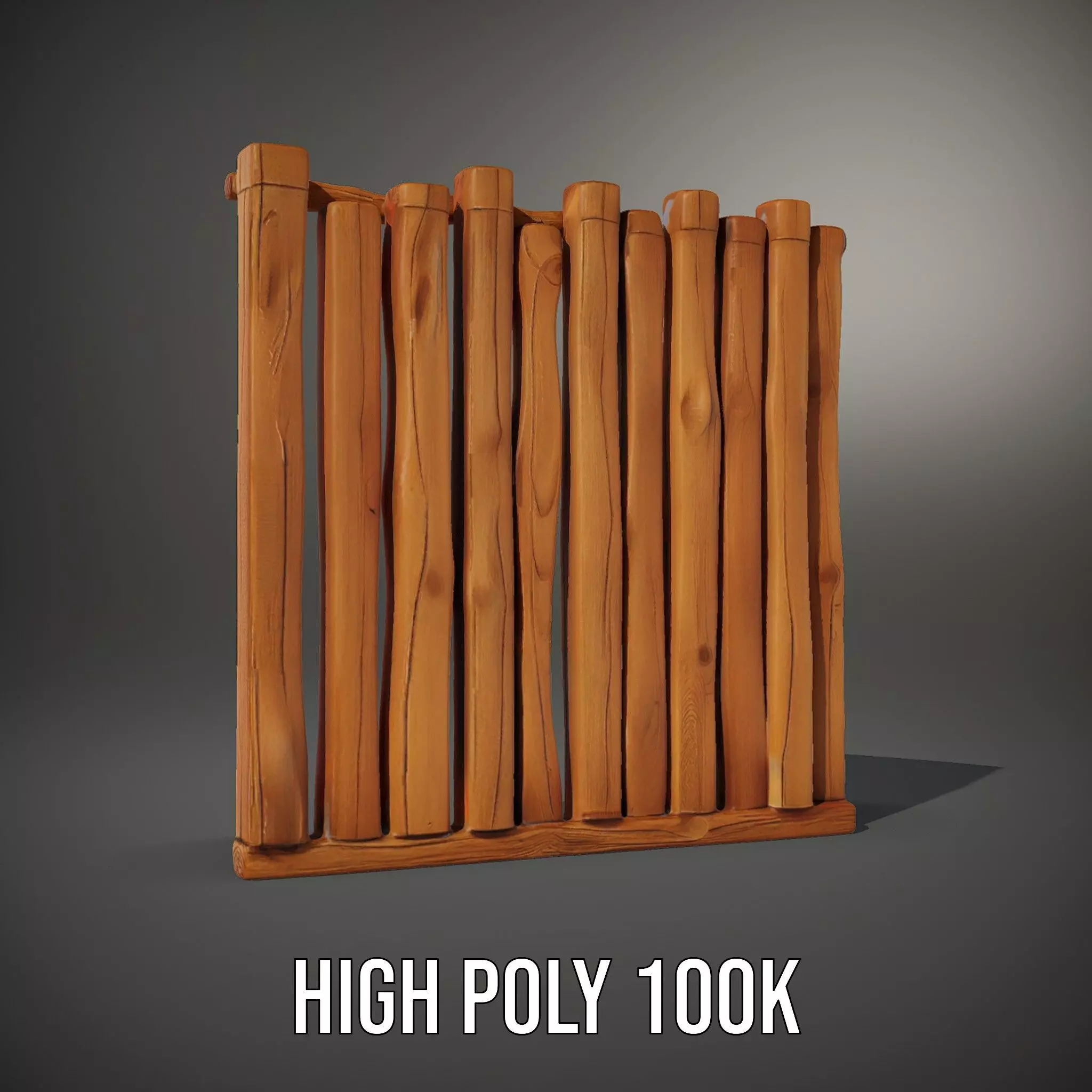 Rustic Wooden Divider model pack Low-poly 3D model_10