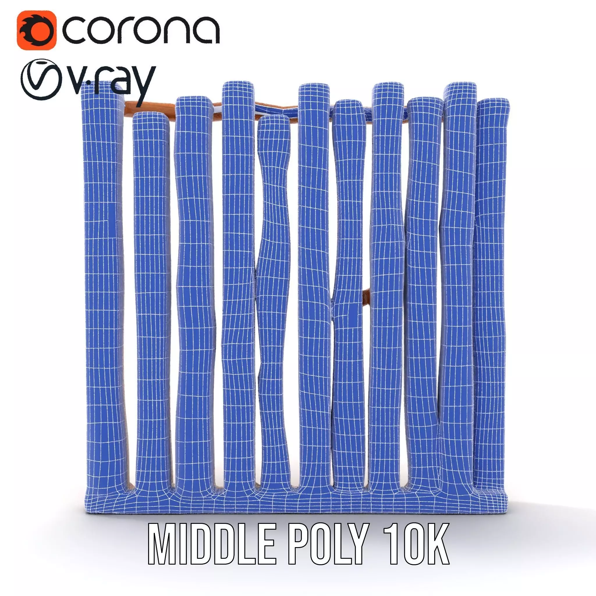 Rustic Wooden Divider model pack Low-poly 3D model_29