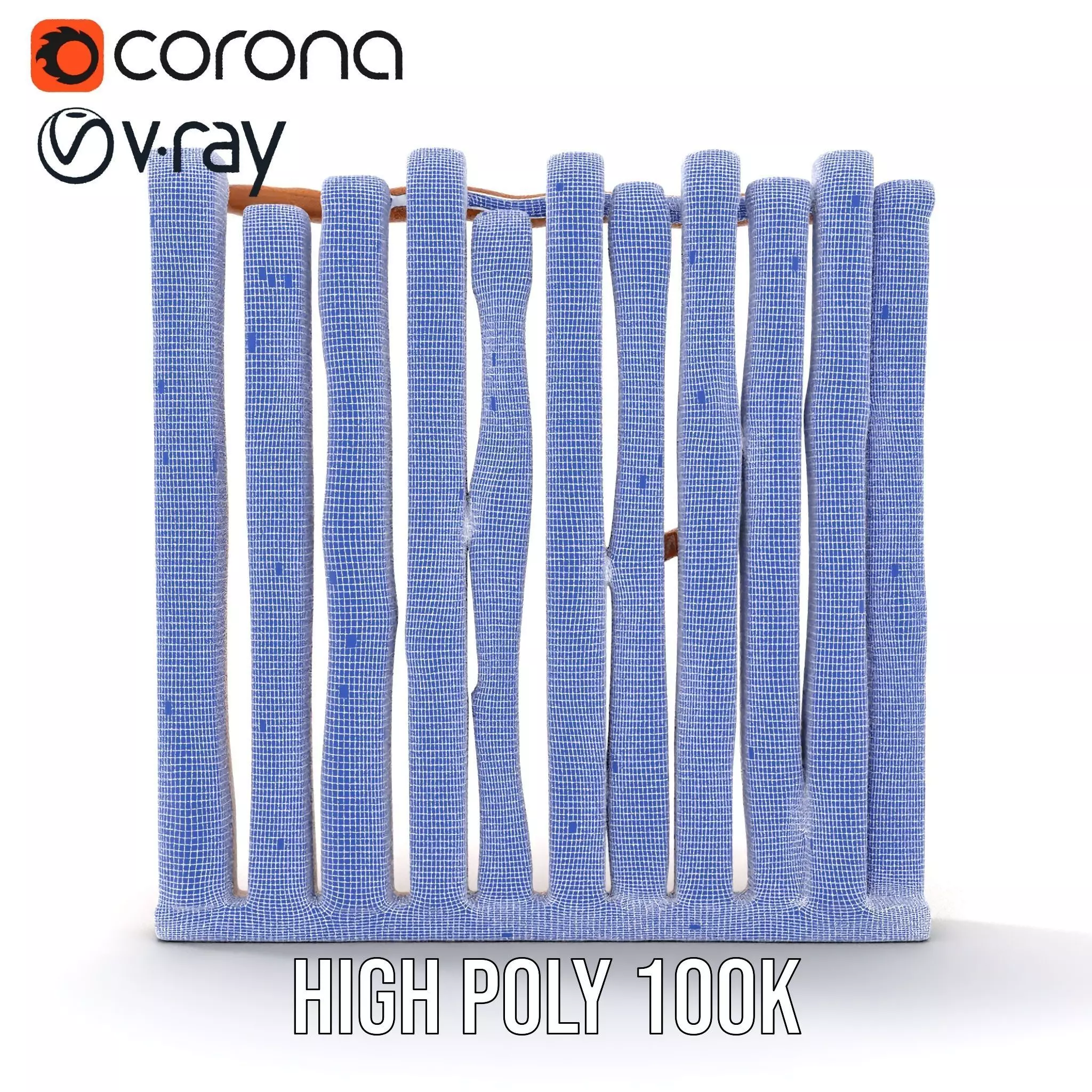 Rustic Wooden Divider model pack Low-poly 3D model_32