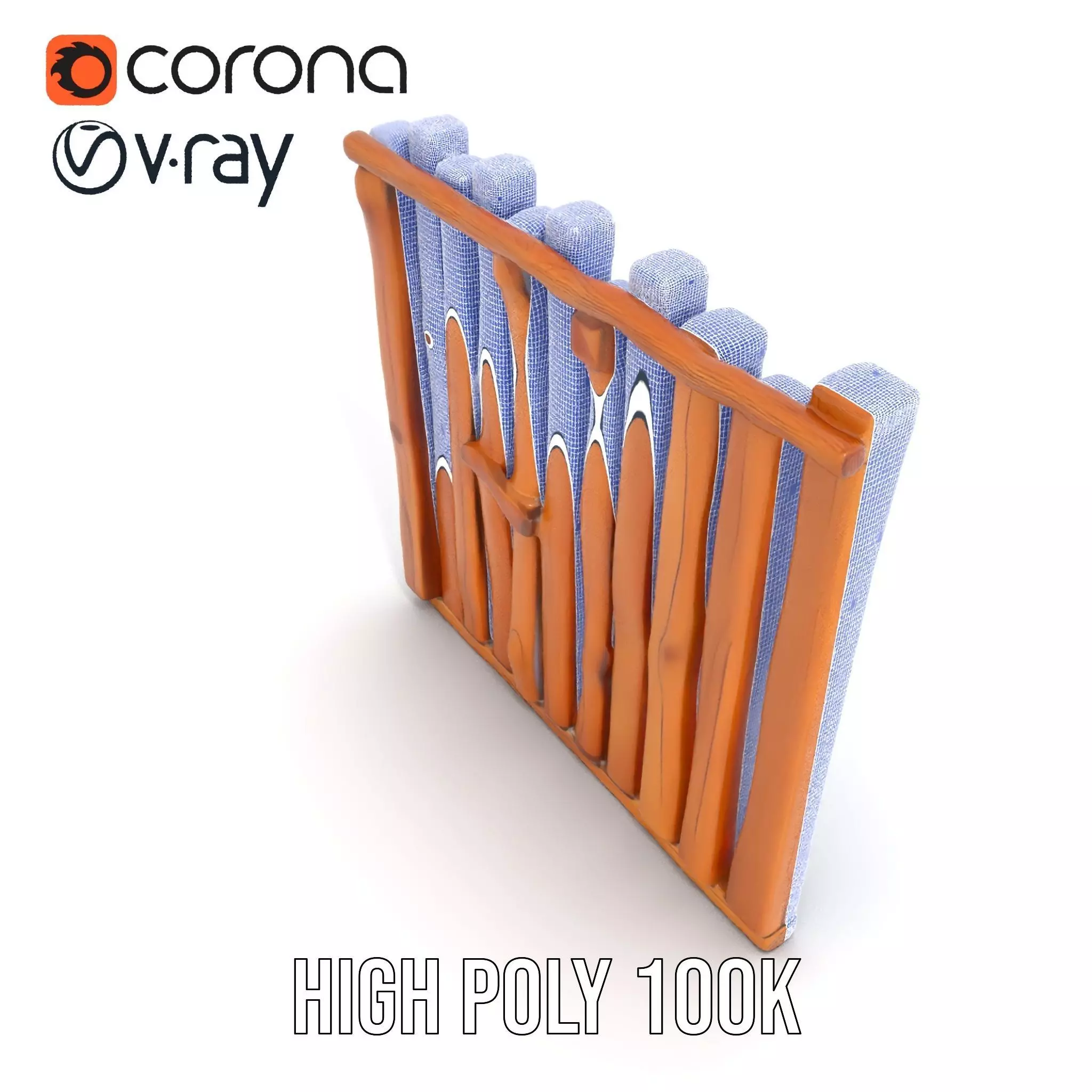 Rustic Wooden Divider model pack Low-poly 3D model_33