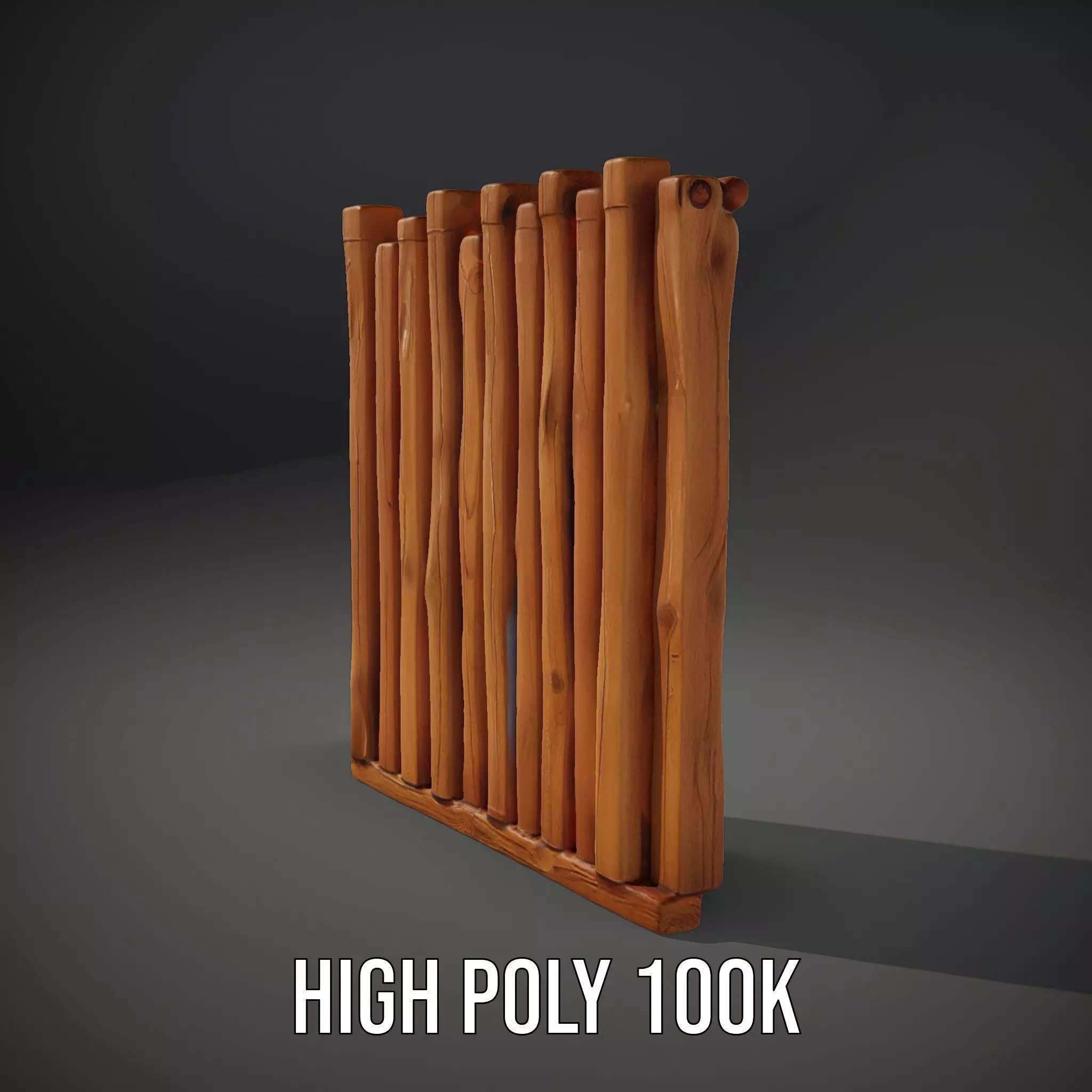 Rustic Wooden Divider model pack Low-poly 3D model_8