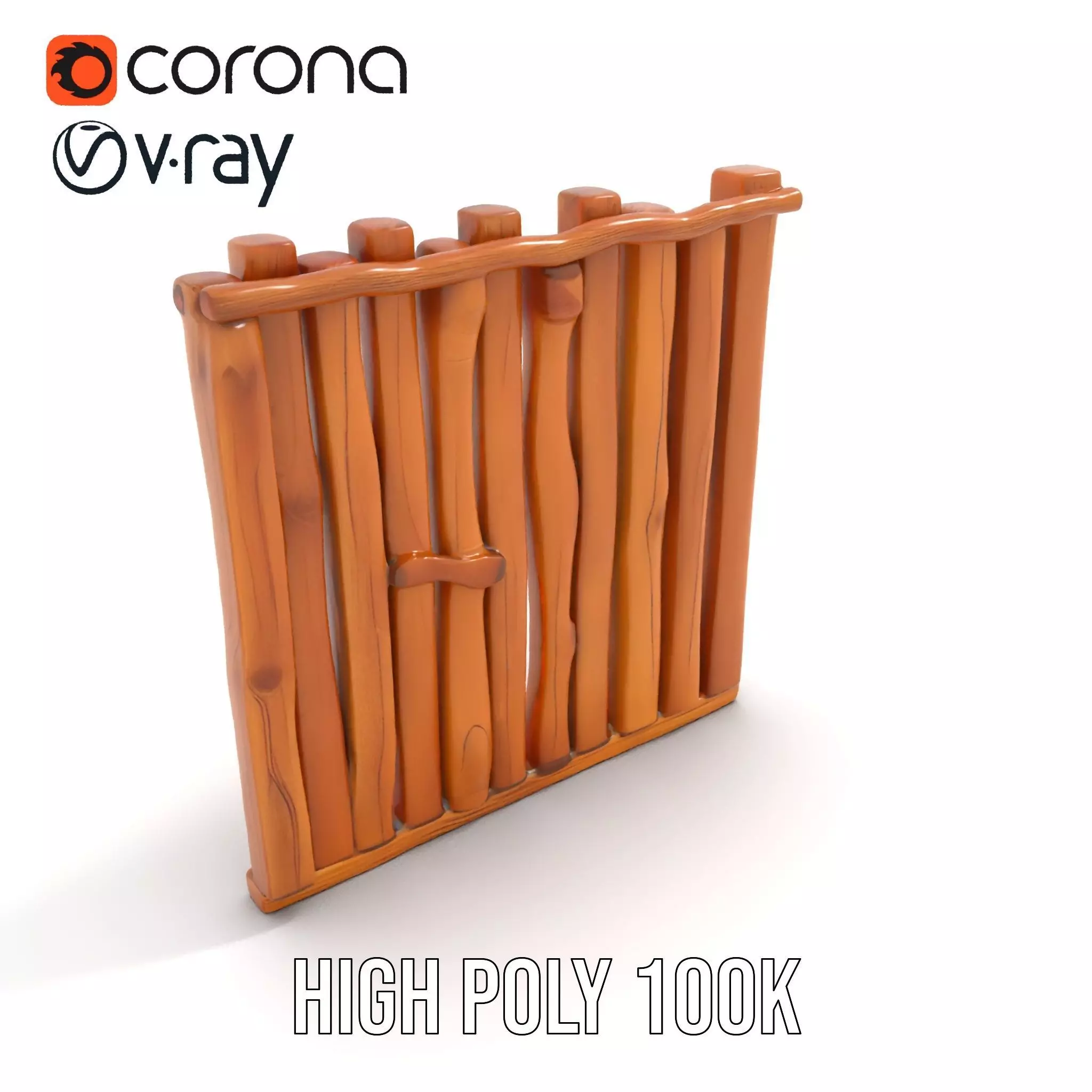 Rustic Wooden Divider model pack Low-poly 3D model_21
