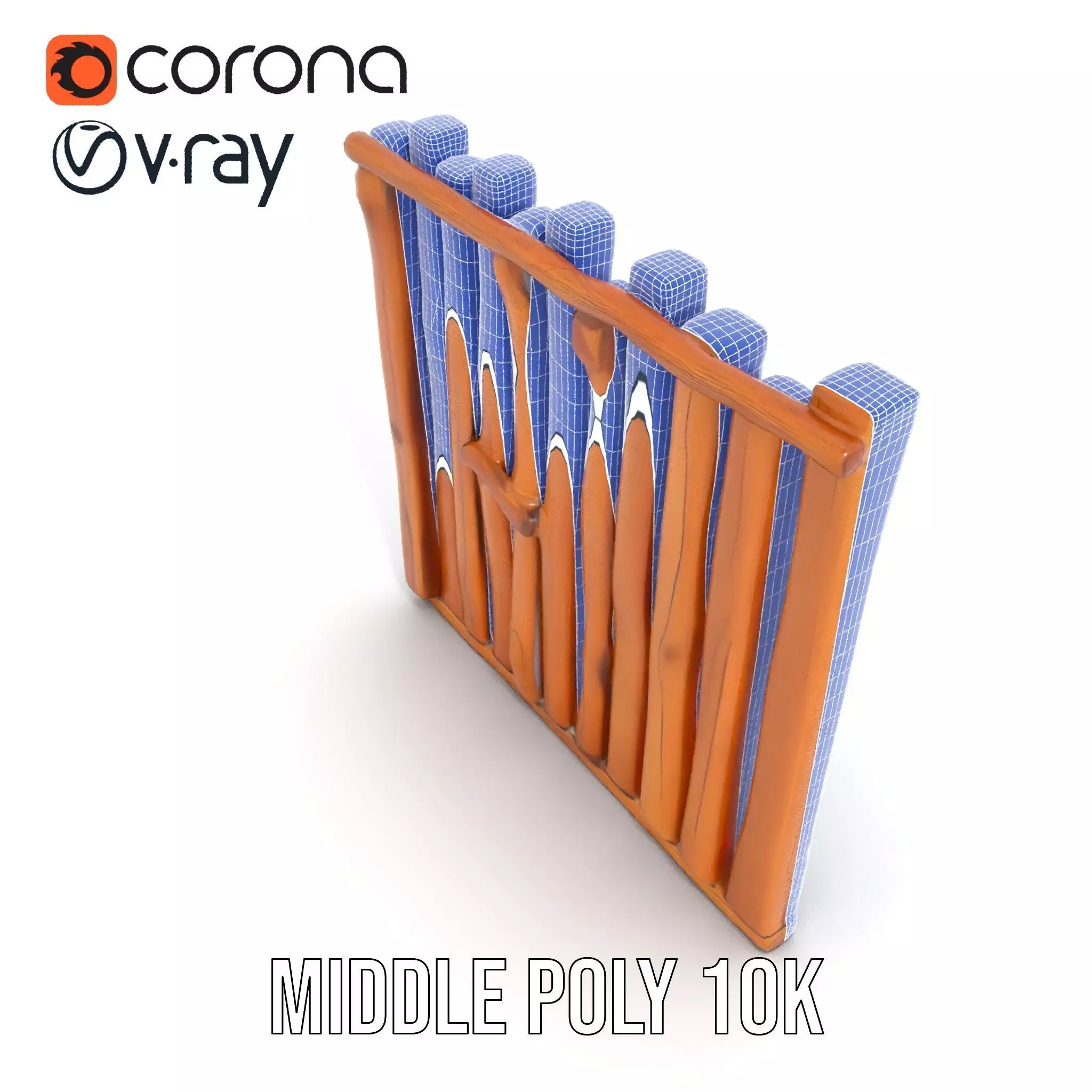 Rustic Wooden Divider model pack Low-poly 3D model_24