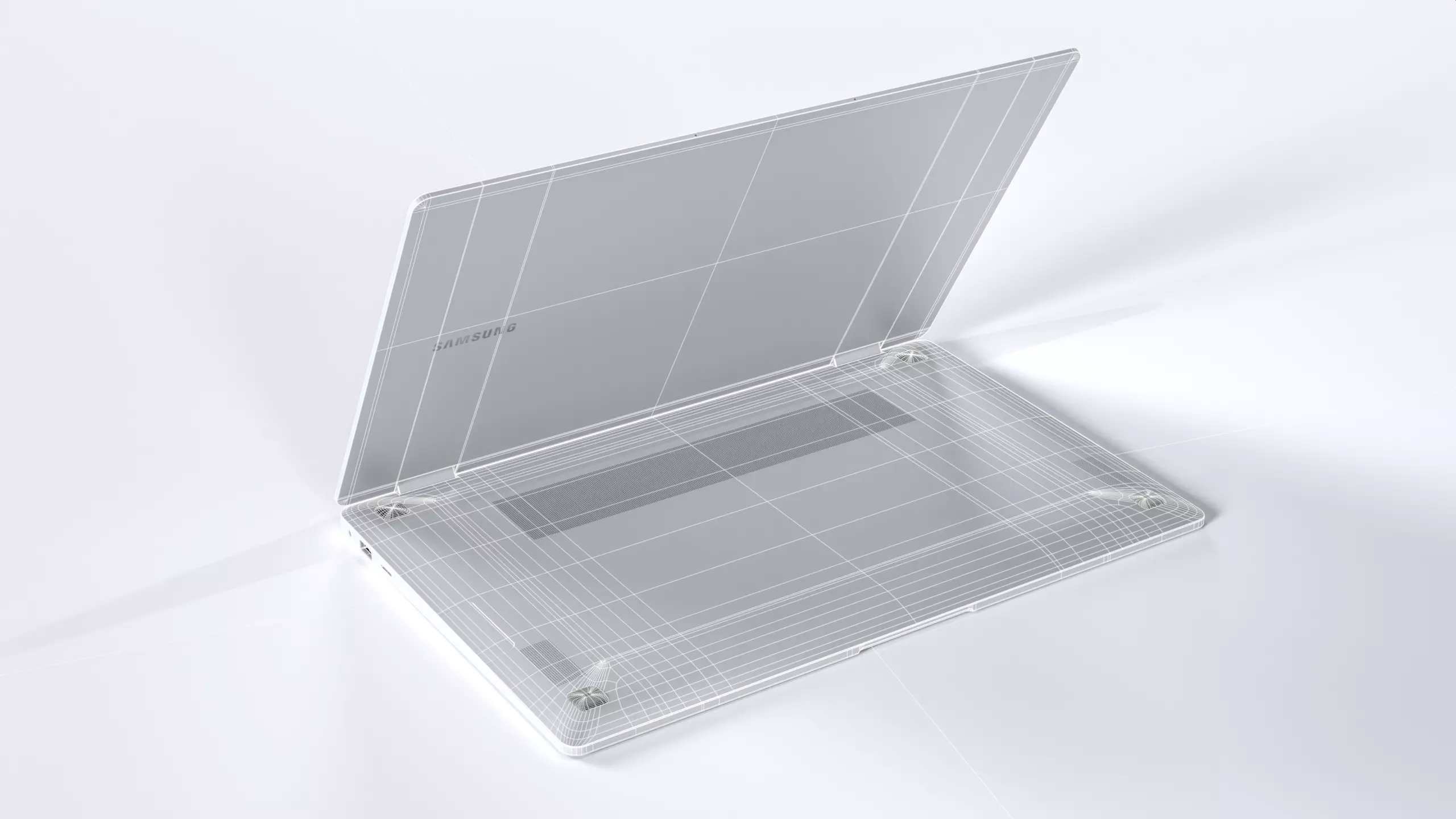 Samsung Galaxy Book 4 360  Silver Low-poly 3D model_4